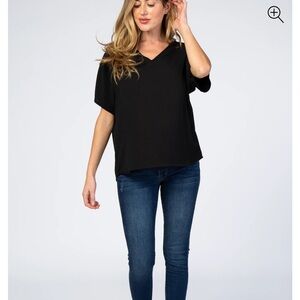 Pinkblush Black Short Sleeve Maternity Top